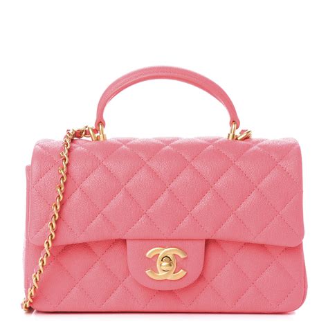 chanel mini top handle pink|chanel handbags flap.